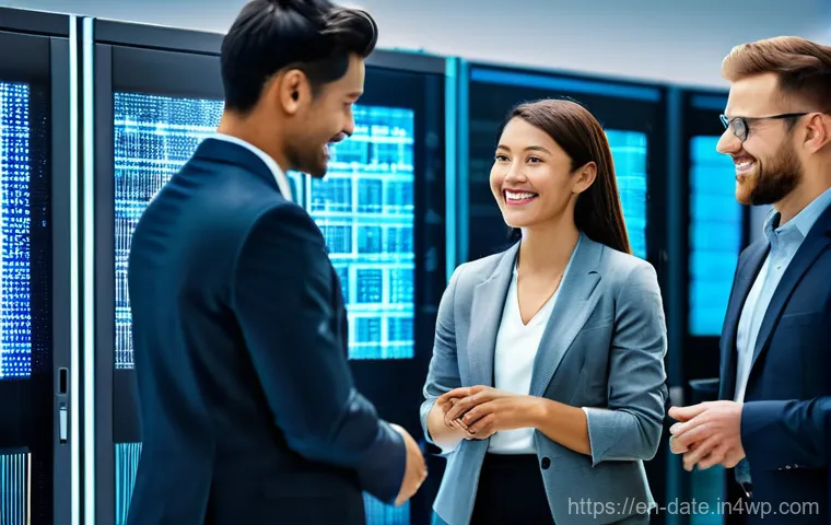 정보 시스템과 데이터 품질의 상관관계 - **Prompt:** A contemporary meeting room where a diverse team of professionals (men and women, variou...