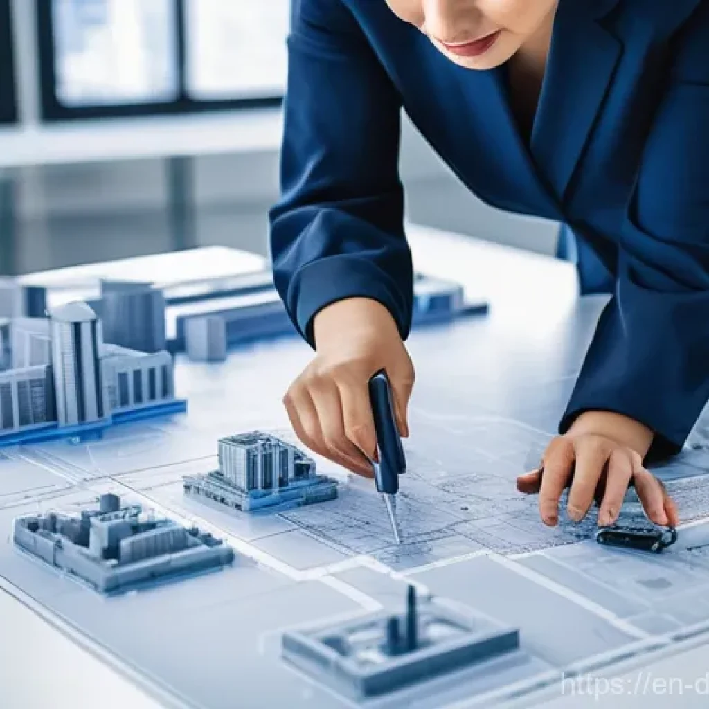 데이터 품질 관리 시스템의 성공 요소 - **Prompt:** A highly detailed, realistic image of a skilled, focused architect in a modern, well-lit...