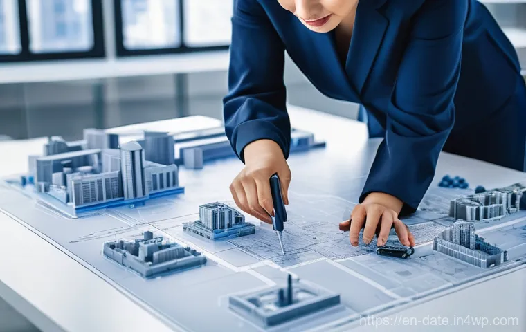 데이터 품질 관리 시스템의 성공 요소 - **Prompt:** A highly detailed, realistic image of a skilled, focused architect in a modern, well-lit...