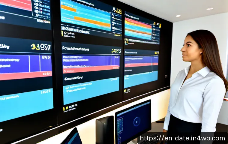 Home 15 데이터 품질 관리의 최신 기술 동향 - Photorealistic modern data quality operations center, diverse analytics team reviewing clean abstrac...